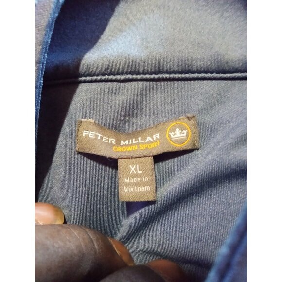 Peter Millar Crown Sport 1/4 Zip Pullover Sweater‎ Men’s Sz XL Blue 6G - Picture 4 of 5